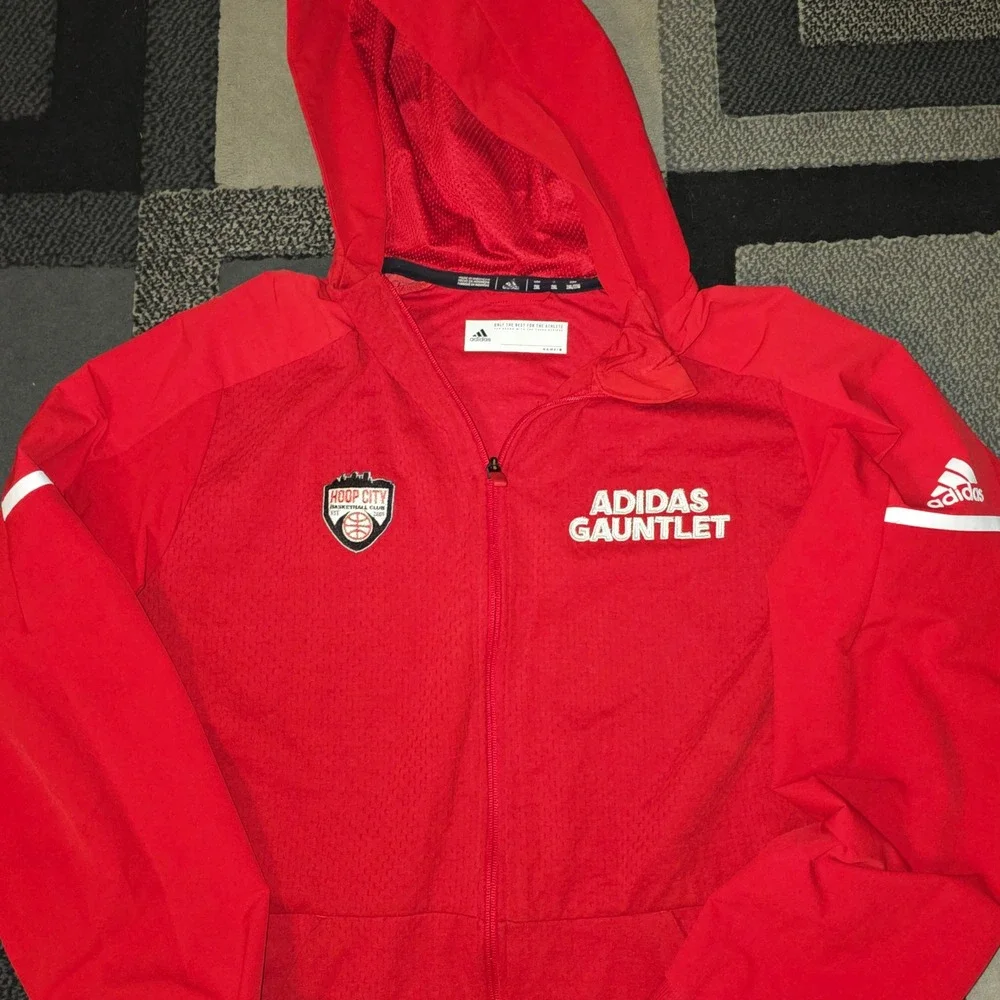 Adidas Hoop City Basketball Jacket‎ Mens XXL Red Good